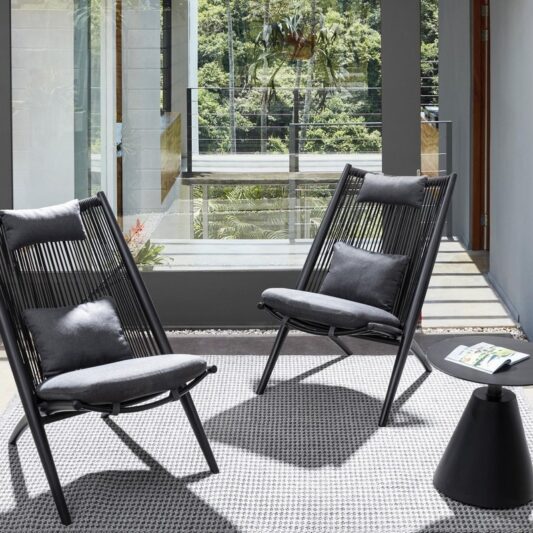 Zestaw ogrodowy Acri dwa fotele stolik kawowy D50 czarny