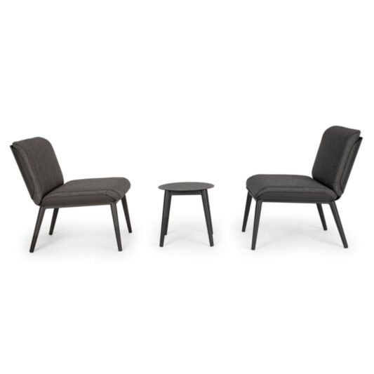 Dwa krzesła ze stolikiem Isola WG21 antracytowe