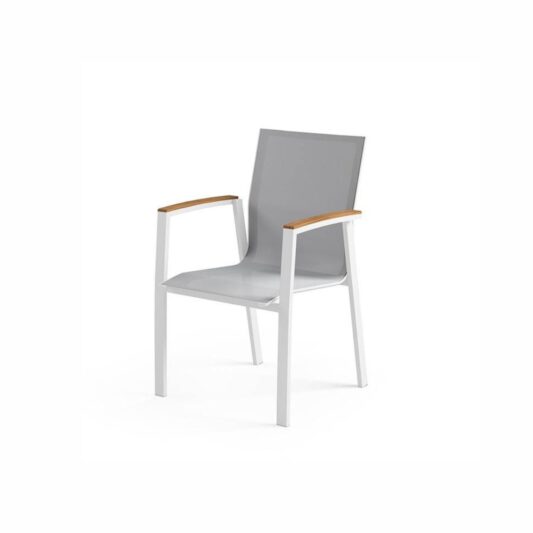 Krzesło ogrodowe LEON teak białe