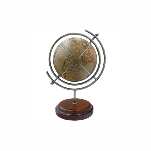 Globus mapa świata z drewnianą podstawą