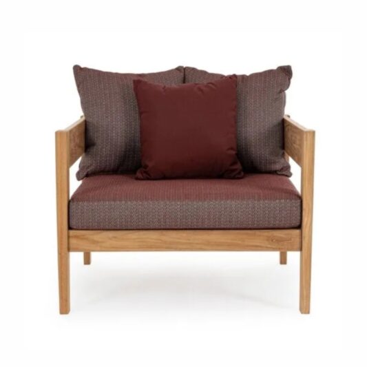 Fotel Kovella drewniany bordowy