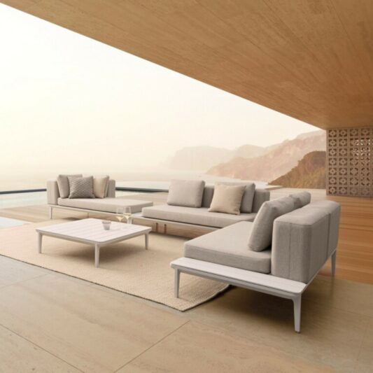 Zestaw ogrodowy Monako WG20 trzy sofy oraz stolik biały