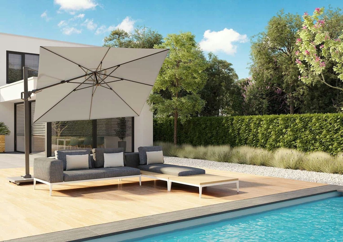 mocny parasol ogrodowy Challenger T² Premium 3 x 3m Manhattan