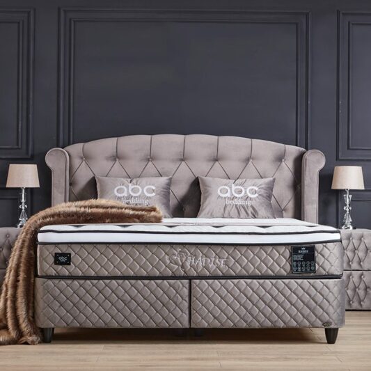 Łóżko kontynentalne Visco Lux Grey Belluna z kolekcji Special z materacem