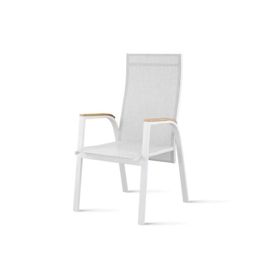 Krzesło ogrodowe ALICANTE teak białe