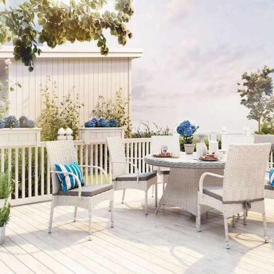 Stół ogrodowy RONDO 130cm royal biały