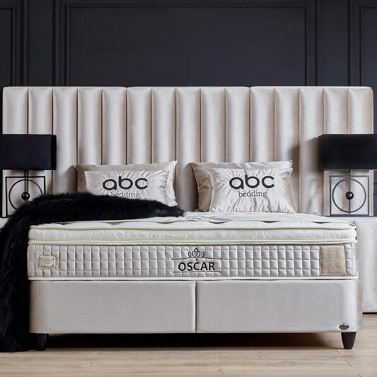 Łóżko kontynentalne Oscar Belluna z kolekcji Prestige z materacem