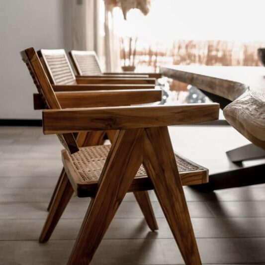 Fotel drewniany Juno brązowy - 4 sztuki