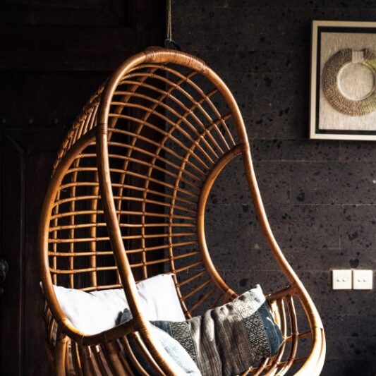 Fotel wiszący Havoc ze stelażem - brązowy